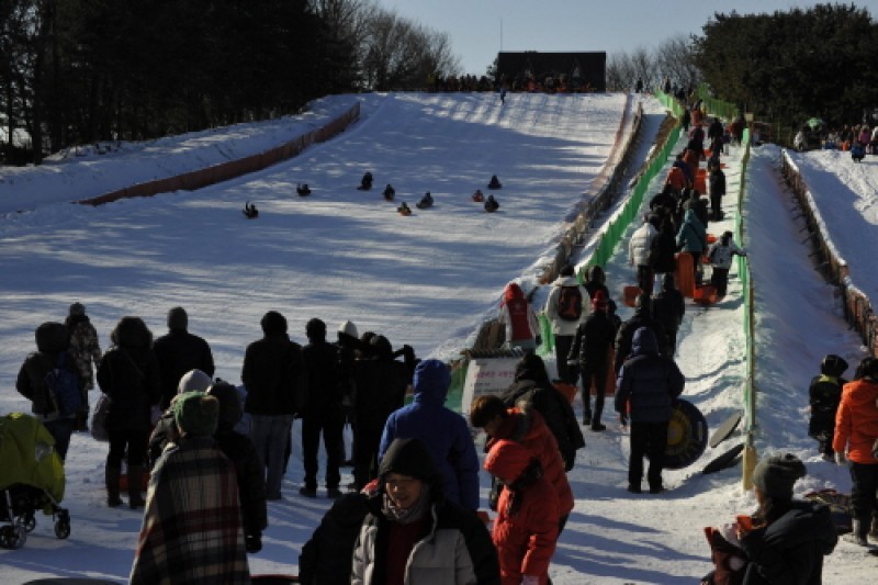 韓國民俗村雪橇場